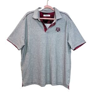 Texas A&M Aggies Tommy Bahama Island Zone Gray Maroon SS Polo Shirt‎ Sz XL